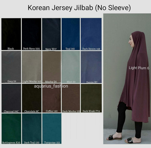 Korean Jersey Jilbab (NO Sleeves) - Dark shades