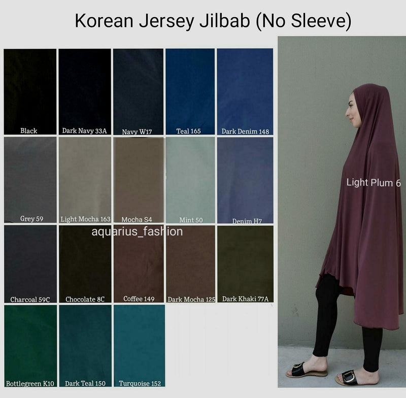 Korean Jersey Jilbab (NO Sleeves) - Dark shades